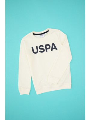 U.S. Polo Assn. Erkek Çocuk Krem Basic Bisiklet Yaka Sweatshirt 50307801-VR256