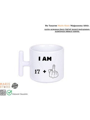 Kişiye Özel Erkek Komik Doğum Günü Hediyesi Çizim Premium T Kulplu Beyaz Kupa | Tüm Sayılar Mevcut