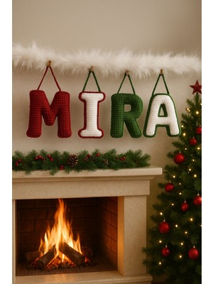 Harf Örgü Yılbaşı Süsü Isim Bebek Duvar Süsü Hastane Bebek Kapı Süsü Yeni Yıl Ağaç Süsü