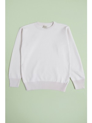 FullaModa Erkek Çocuk İçin Basic Taş Renk Bisiklet Yaka Uzun Kol Triko Kazak Günlük Stil