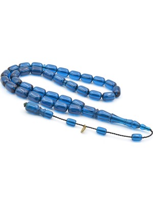 Hakan Turan Imzalı Kapsül Kesim Lacivert Sıkma Kehribar Tesbih