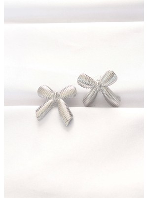 Bfs Pirinç Gümüş Renk Fiyonk Küpe