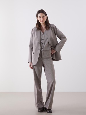 Lc Waikiki Yeni Sezon Standart Fit Ekose Kadın Pantolon