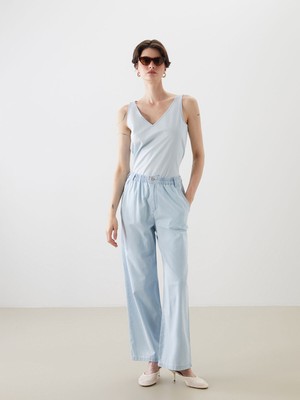 Lc Waikiki Yeni Sezon Beli Lastikli Straight Fit Kadın Jean Pantolon