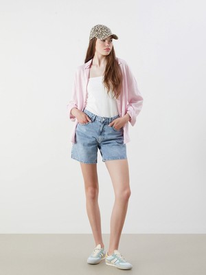 Lc Waikiki Yeni Sezon Mom Fit Kadın Jean Şort