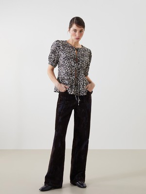 Lc Waikiki Yeni Sezon Straight Fit Batik Desenli Kadın Jean Pantolon