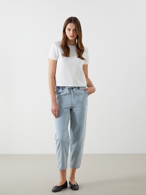 Lc Waikiki Yeni Sezon Beli Lastikli Mom Fit Kadın Jean Pantolon