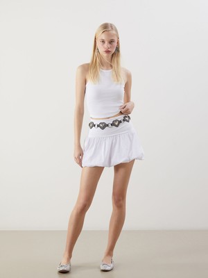 Lc Waikiki Yeni Sezon Beli Lastikli Poplin Mini Etek