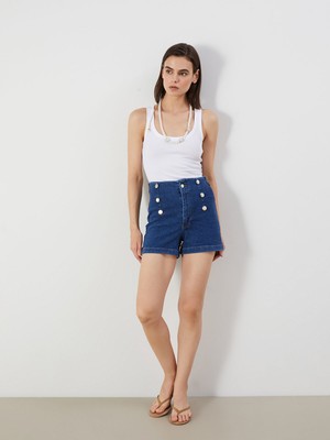 Lc Waikiki Yeni Sezon Dar Fit Kadın Jean Şort