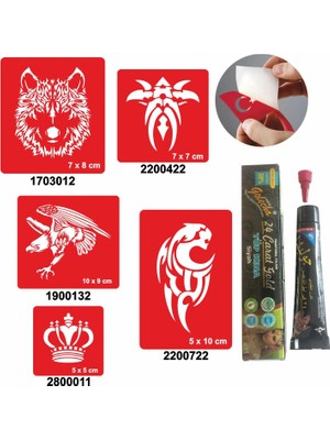 Vahşi Tribal Desenleri Hint Kınası ile Geçici Dövme Yapma Seti