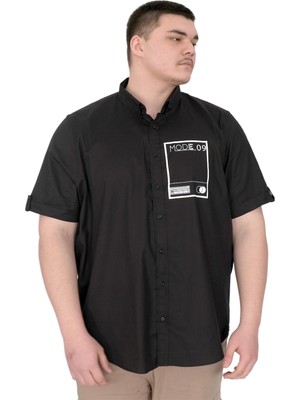 Mode Xl Büyük Beden Erkek Gabardin Gömlek MODE09 U25603 Siyah