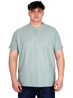 Mode Xl Büyük Beden Erkek Hakim Yaka Tişört Waffle U20036 Çağla