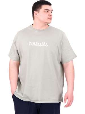 Mode Xl Büyük Beden Erkek T-Shirt Bisiklet Yaka Dımensıon U25025 Çağla