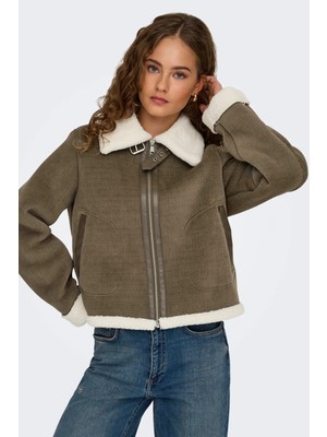 Only Kadın Onlkıngston Yakası ve Içi Kürklü Çift Cepli Mont 15348995 Kahverengi