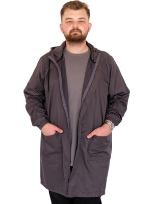 Mode Xl Büyük Beden Erkek Yağmurluk Kapşonlu 22700 Antrasit