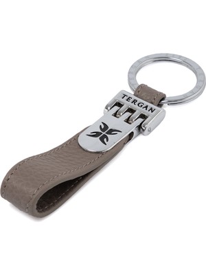 Tergan  Bej Hakiki Deri Unisex Anahtarlık - S1AN00000247-B73