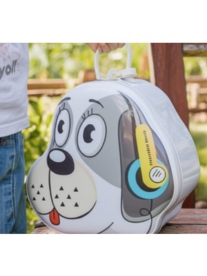 Köpek Tasarımlı Kumbara Anahtarlı Kilit Çelik Yapılı, 15X14X7.5 Cm, Çocuklar Için Sevimli Tasarruf