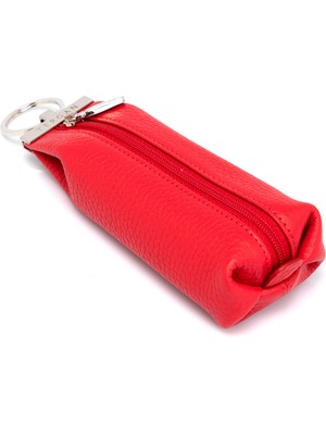 Tergan  Kırmızı Hakiki Deri Unisex Anahtarlık - S1AN00000193-B68