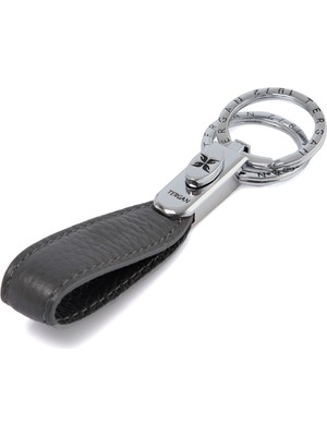 Tergan  Gri Hakiki Deri Unisex Anahtarlık - S1AN00000235-G35