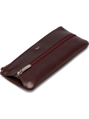 Tergan  Bordo Hakiki Deri Unisex Anahtarlık - S1AN00000157-T37