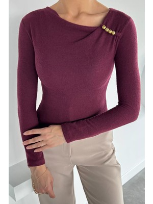 Kadın Omuz Aksesuarlı Bluz P-00018502