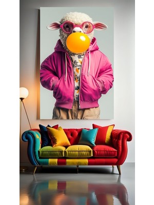 Özkacar Group Sakızlı Koyun 1 Ev Duvar Salon Güzellik Salonu Ofis Dükkan Dekarasyon Kanvas Tablo