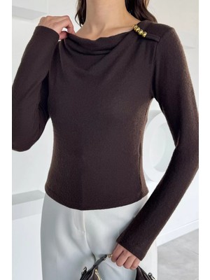 Kadın Omuz Aksesuarlı Bluz P-00018502