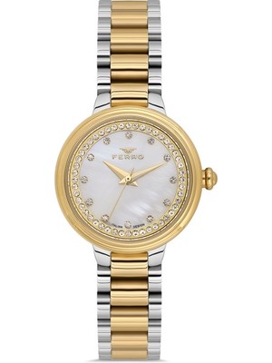 Ferro FL21493A-D Quartz Çelik Altın/gri 28 mm Kadın Kol Saati