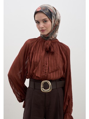 Evelyne Desen Pamuklu Viskon Eşarp Kiremit