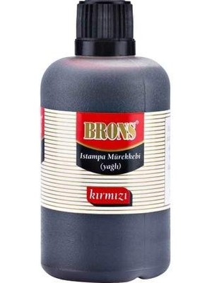 Brons 30 cc Kırmızı Istampa Mürekkebi Yağlı Renkli Kalem Kullanımı İçin