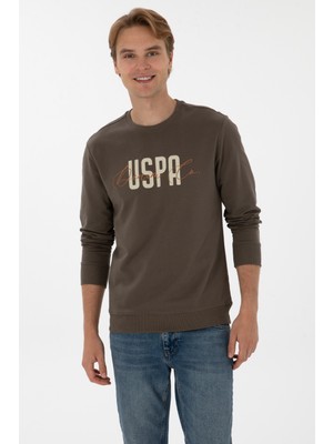 U.S. Polo Assn. Erkek Regular Fit Bisiklet Yaka Vizon İnce Sweatshirt 50315570-VR052