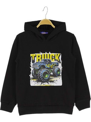 Truck Baskılı Kapüşonlu Iki Iplik Sweatshırt - Lacivert - 1 Yaş - ATA30672.0-LACIVERT-1 Yaş Lacivert