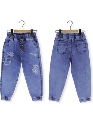 Only Way Nakışlı Denım Pantolon - Lacivert - 6 Yaş Lacivert