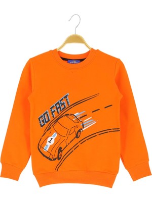 Araba Go Fast Baskılı Iki Iplik Şardonlu Sweatshırt - Oranj - 7 Yaş - ATA30680.0-ORANJ-7 Yaş Oranj