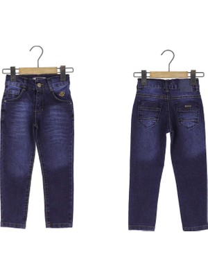 Kemerli Fermuarlı Basıc Denım Pantolon - Lacivert - 3 Yaş Lacivert