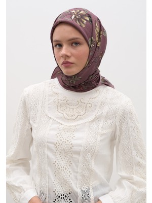 Gısele Desen Pamuklu Viskon Eşarp Gülkurusu