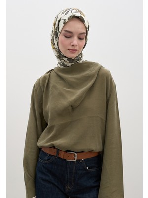 Gısele Desen Pamuklu Viskon Eşarp Bej