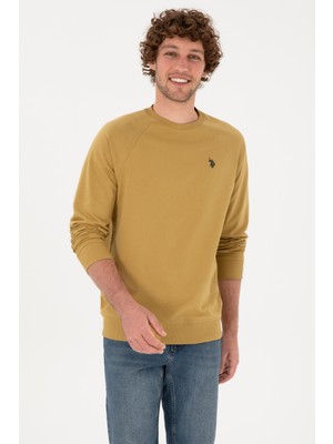 U.S. Polo Assn. Erkek Regular Fit Bisiklet Yaka Hardal İnce Basic Sweatshirt 50313752-VR151