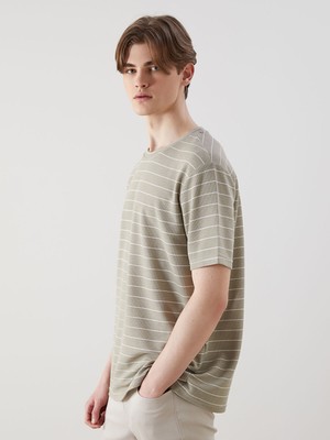 Lc Waikiki Yeni Sezon Bisiklet Yaka Çizgili Erkek Tişört