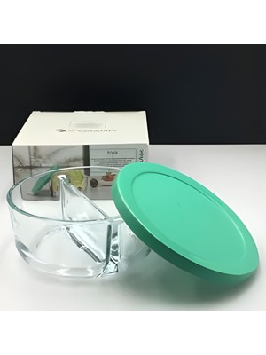 Paşabahçe Polar Iki Bölmeli Kahvaltılık Saklama Kabı 4 Adet 15x15 cm Sızdırmaz Tasarım