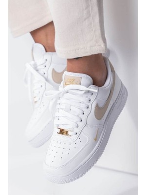 Nike Air Force 1 Af1 07 Ess Unisex Leather Sneaker Hakiki Deri Günlük Spor Ayakkabı Beyaz Bej