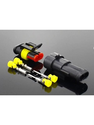 Otokit 5 Adet Araç Içi Bağlantı Soket Su Geçirmez Konnektör Kablosuz Çift Kilitli 2 Pinli Erkek Dişi Süper Seal Bağlantı Soketi