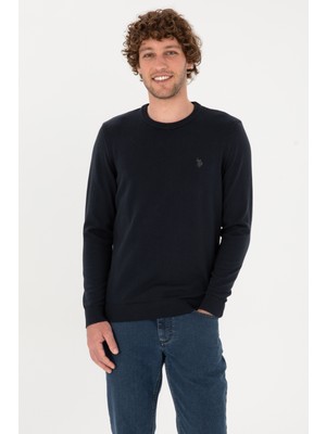 U.S. Polo Assn. Erkek Slim Fit Bisiklet Yaka Lacivert Basic Kazak 50313713-VR033