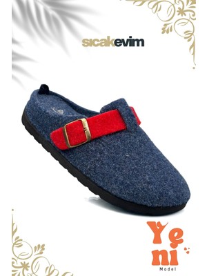 Kadın Kışlık Ev Terliği – Sıcak Tutan, Hafif ve Dayanıklı Şık Peluş Terlik Lacivert Kırmızı