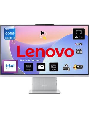 Lenovo Ideacentre Aıo 27IRH9 Intel Core I7-13620H 16GB 1tb SSD 27'' Fhd IPS Freedos F0HM004JTR02 Kablosuz Klavye+Mouse Beyaz All In One Bilgisayar+Snertech