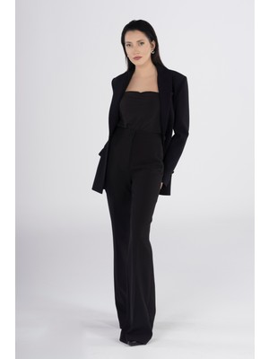 Krep Kumaş Flare Pantolon