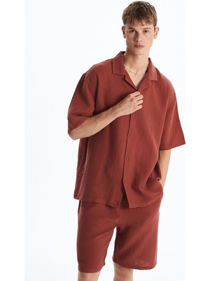 Lc Waikiki Yeni Sezon Resort Yaka Kısa Kollu Müslin Erkek Gömlek