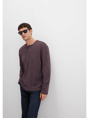 Mavi Çizgili Bordo Tişört 0613040-70434