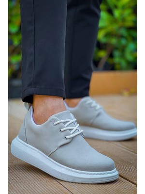 KB-003 Kuback Gri Süet Bağcıklı  Günlük Erkek Ayakkabı