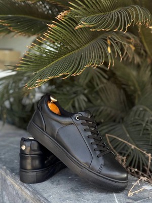 Kb-Bx1  Kuback Siyah Cilt Yüksek Siyah Taban Günlük Erkek Ayakkabı